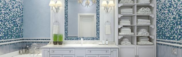 Niebieska łazienka - pomysł na wnętrze